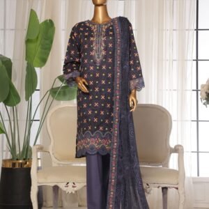 3 PIECE - EMBROIDERED JAQUARD LAWN SUIT
