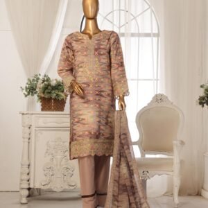 3 PIECE - EMBROIDERED JAQUARD LAWN SUIT